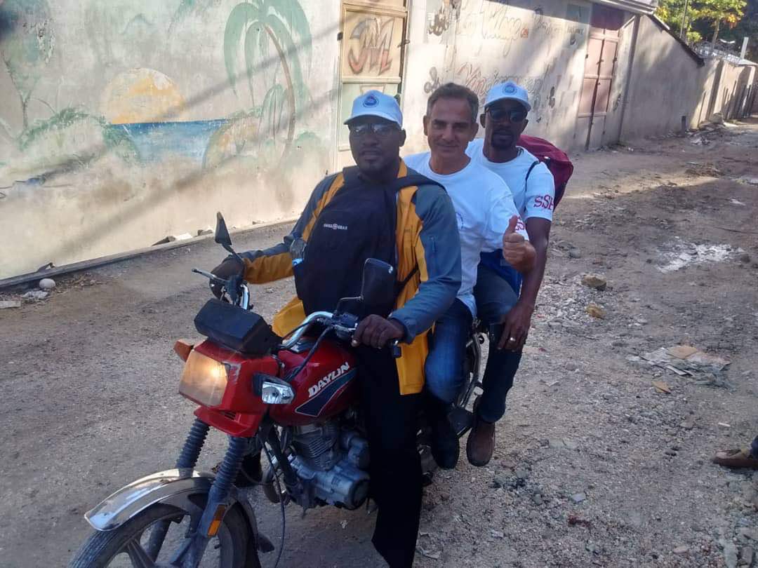 Saintil Rithzer Lee, CSPV President, Fernand and Paul Moril, Head of Training, Port-au-Prince, July 08, 2018